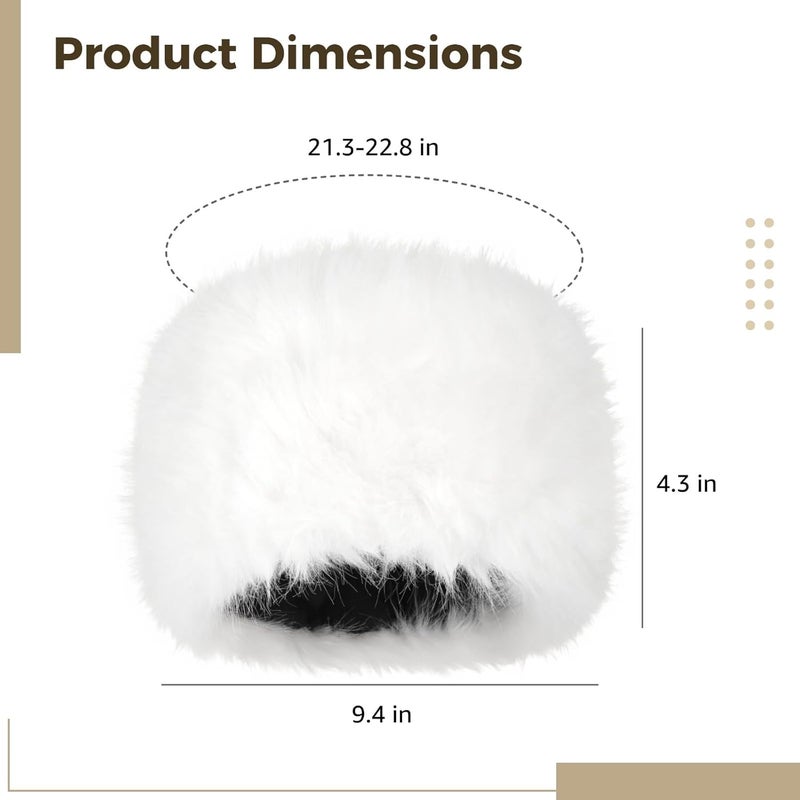 Homaisson Women's Winter Cossack Hat, Faux Fur Hat for Winter, Fur Bucket Hats for Women, Head Circumference: 21.3-22.8 in - Image 4